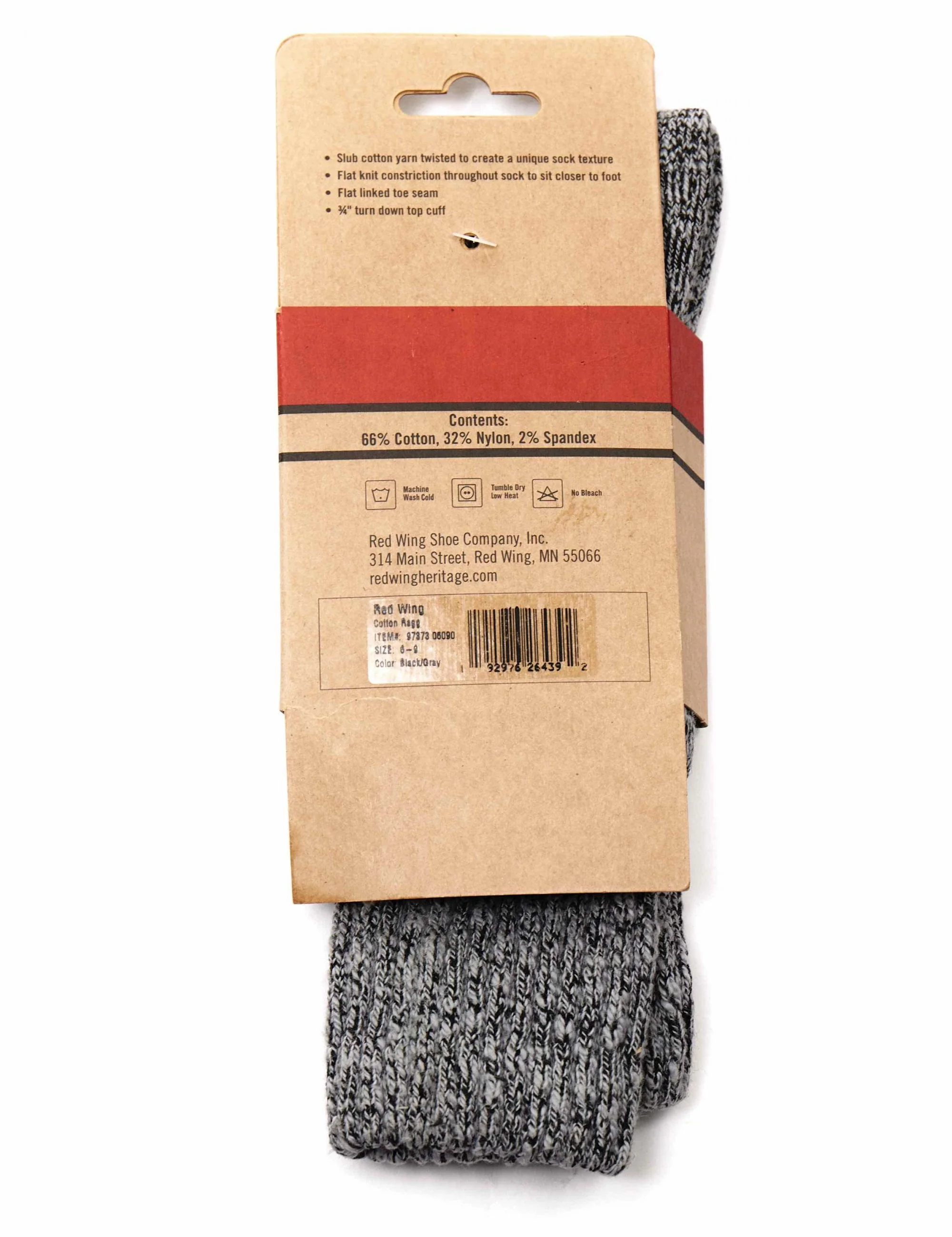 97373 Cotton Ragg Over Dyed Tonal Sock - Black/Gray - Image 3