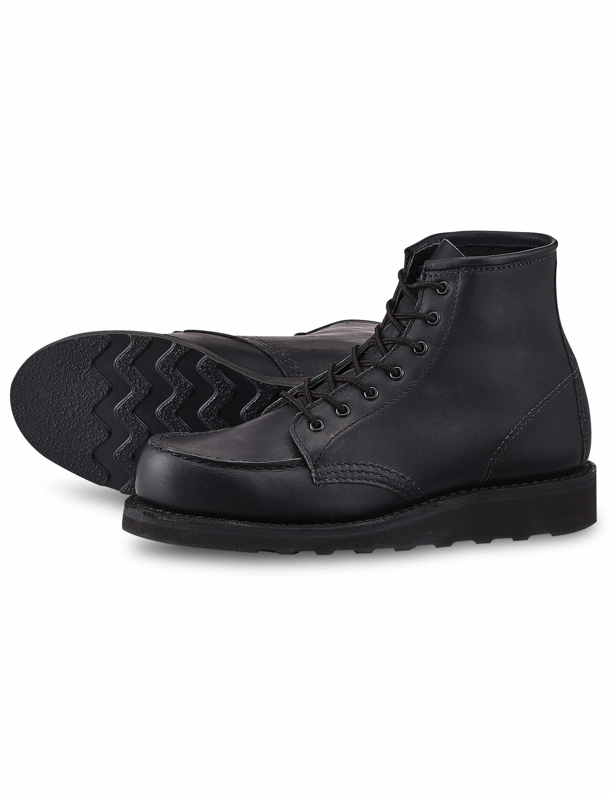 Women's 3380 Heritage 6" Moc Toe Boot - All Black Boundary Leather - Image 2