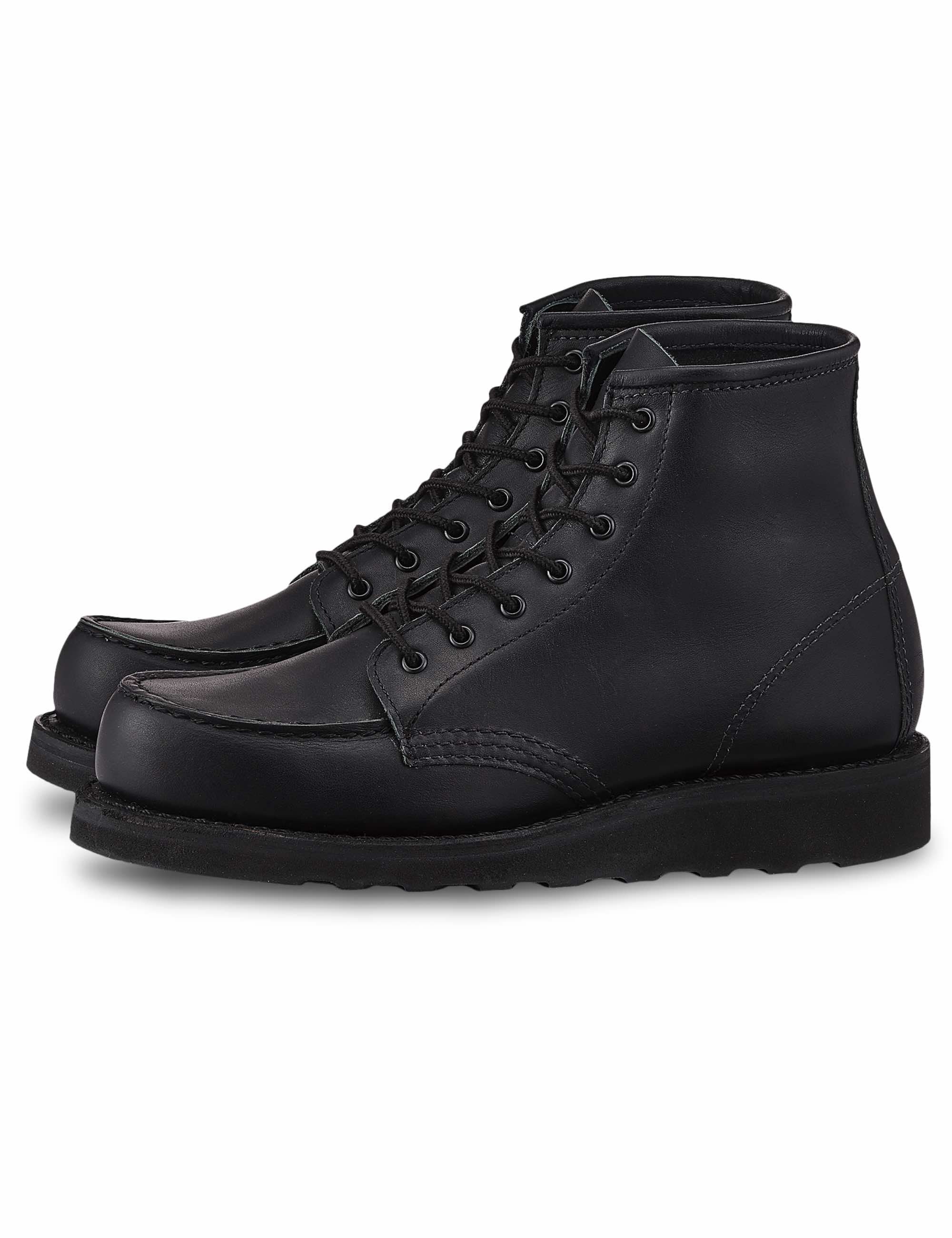 Women's 3380 Heritage 6" Moc Toe Boot - All Black Boundary Leather - Image 3
