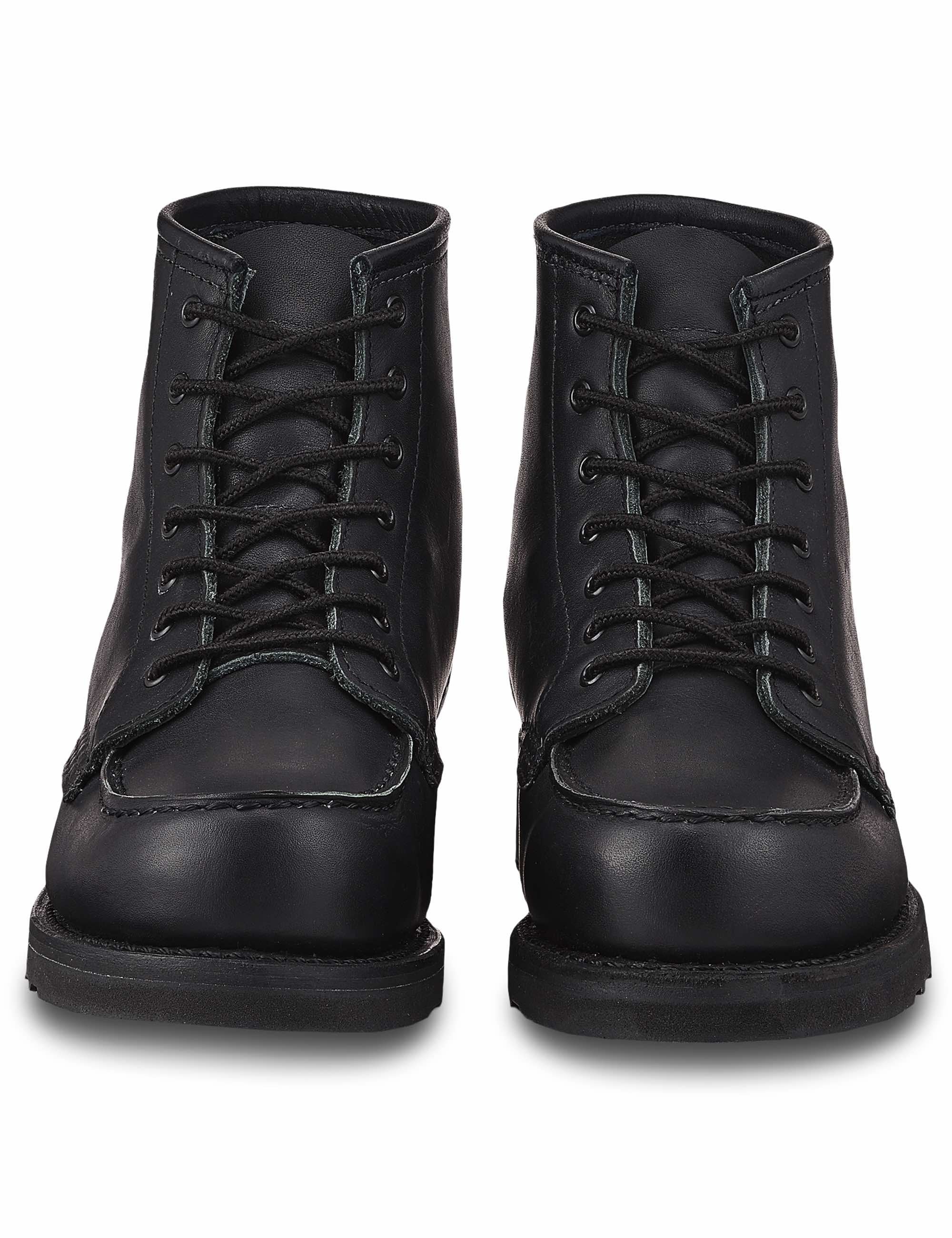 Women's 3380 Heritage 6" Moc Toe Boot - All Black Boundary Leather - Image 4