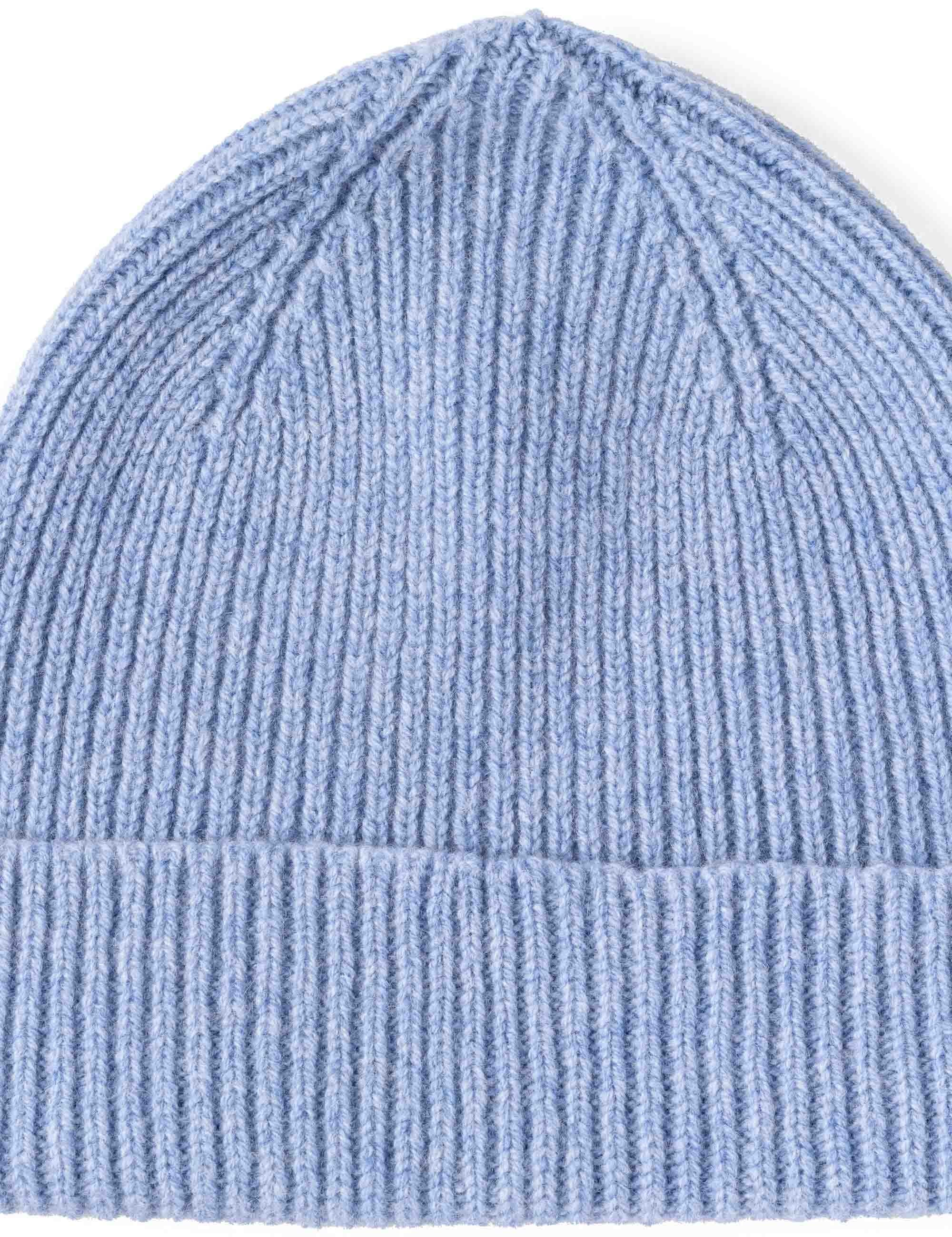 Clyde Lambswool Wool Beanie Hat - Glacier Blue - Image 2