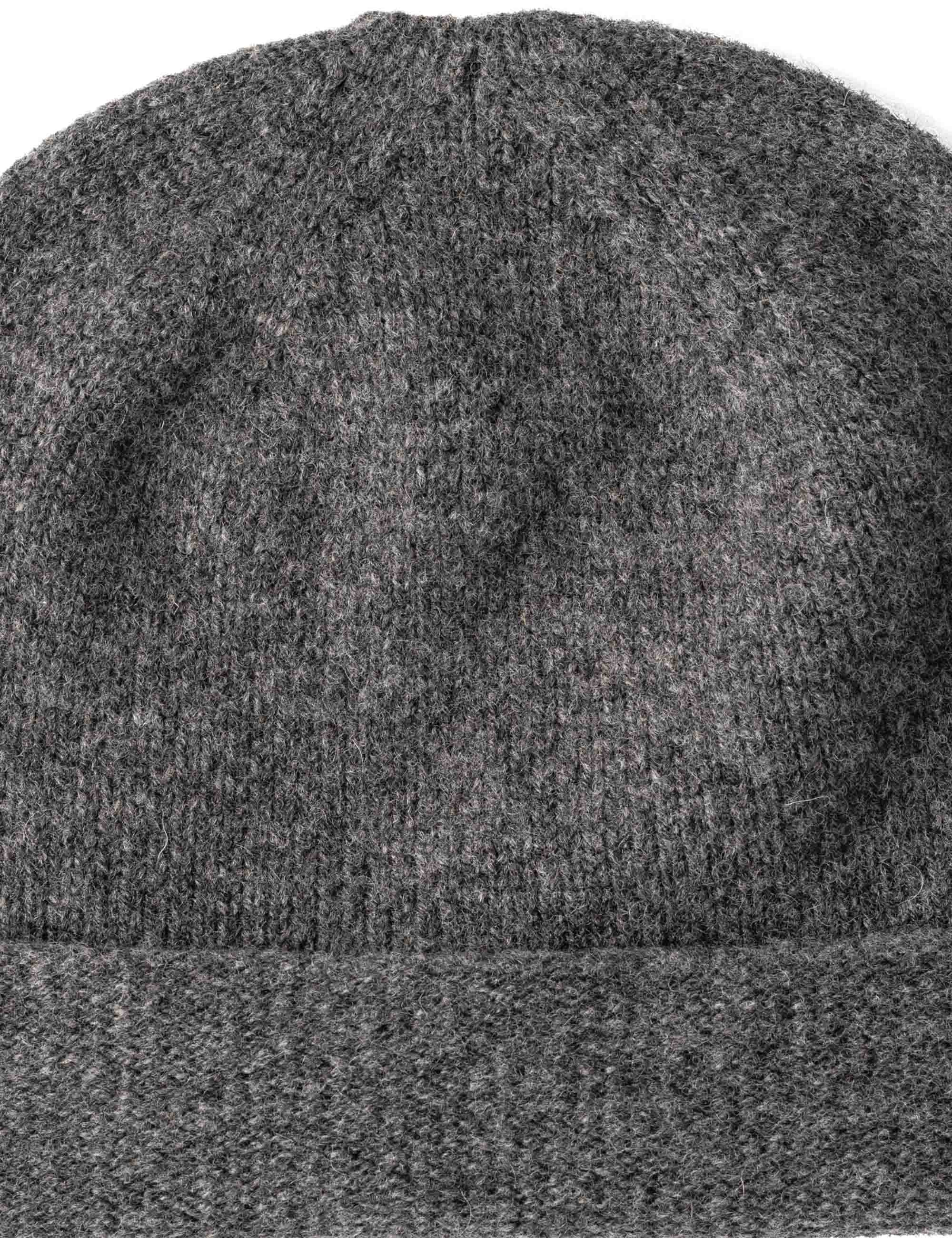 Lennox Lambswool Wool Beanie Hat - Cliff Grey - Image 2