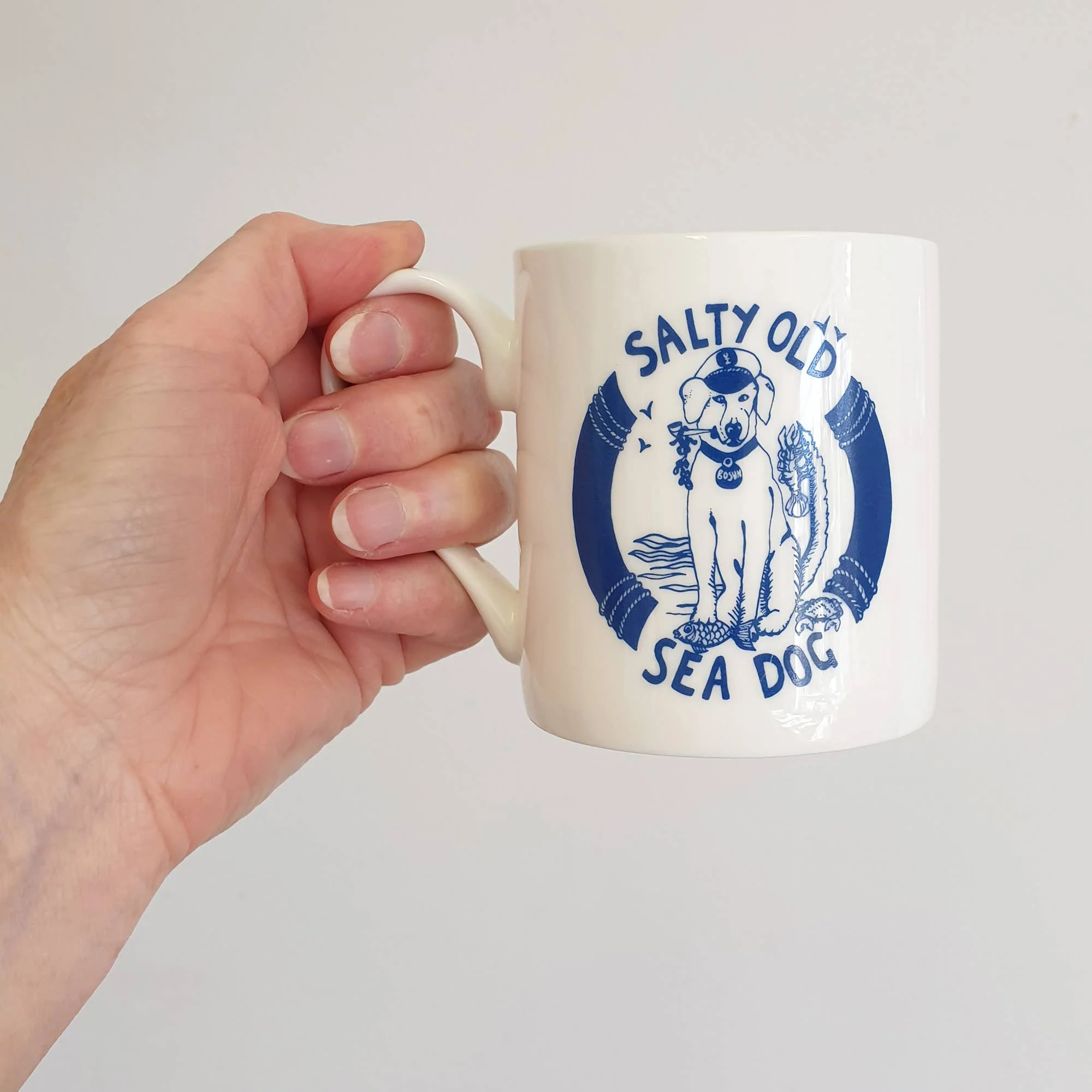 Salty Old Sea Dog Hand Decorated Bone China Mug - Image 3