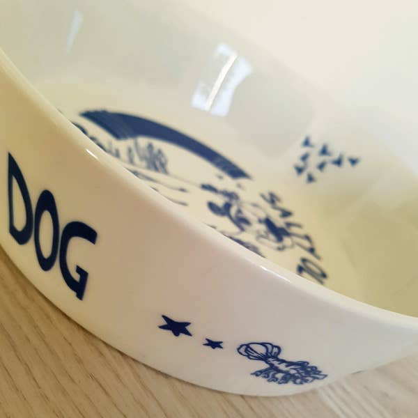 Salty Old Sea Dog Hand Decorated Dog Bowl: Large - Image 3