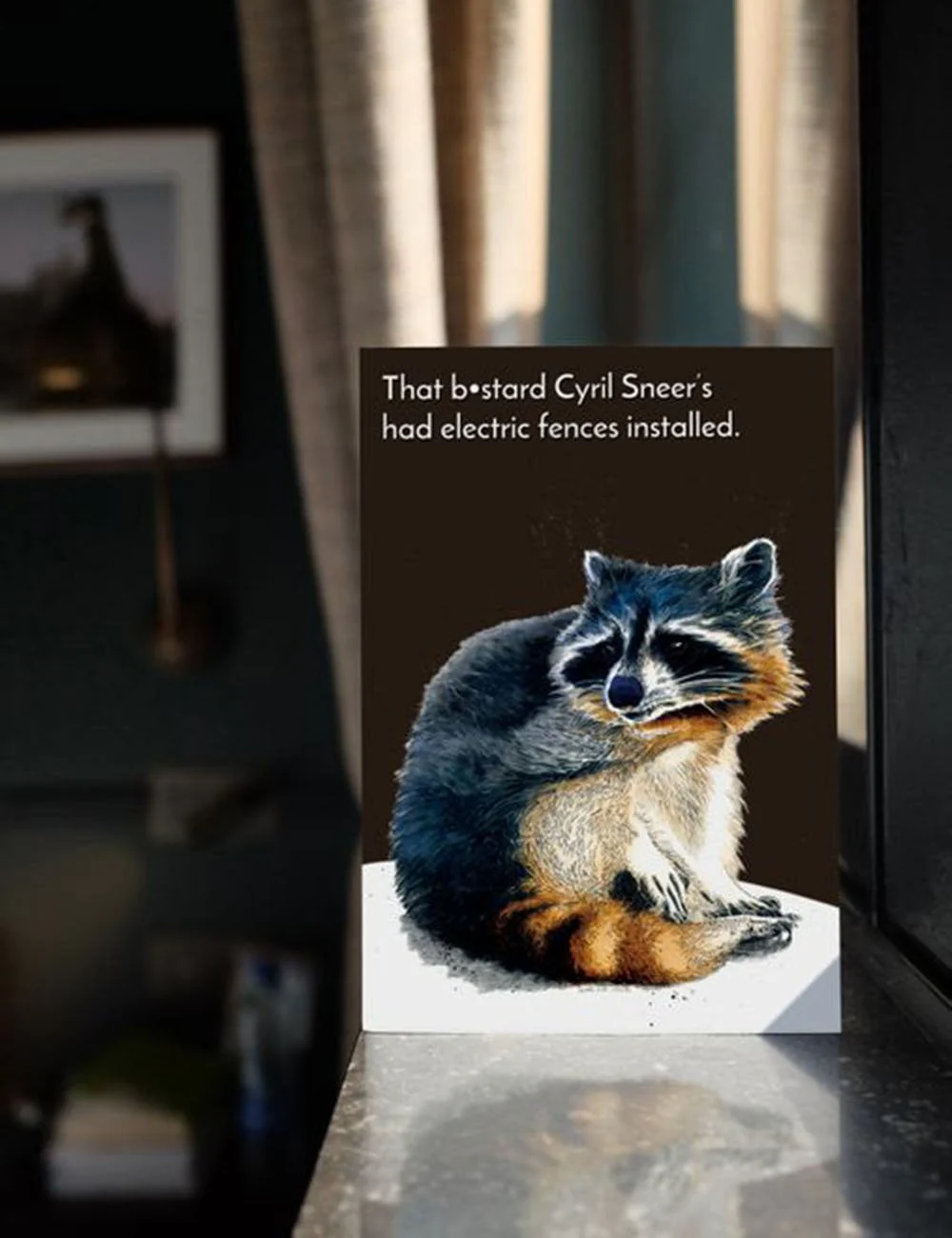 Electric Racoon Greetings Card - Image 3