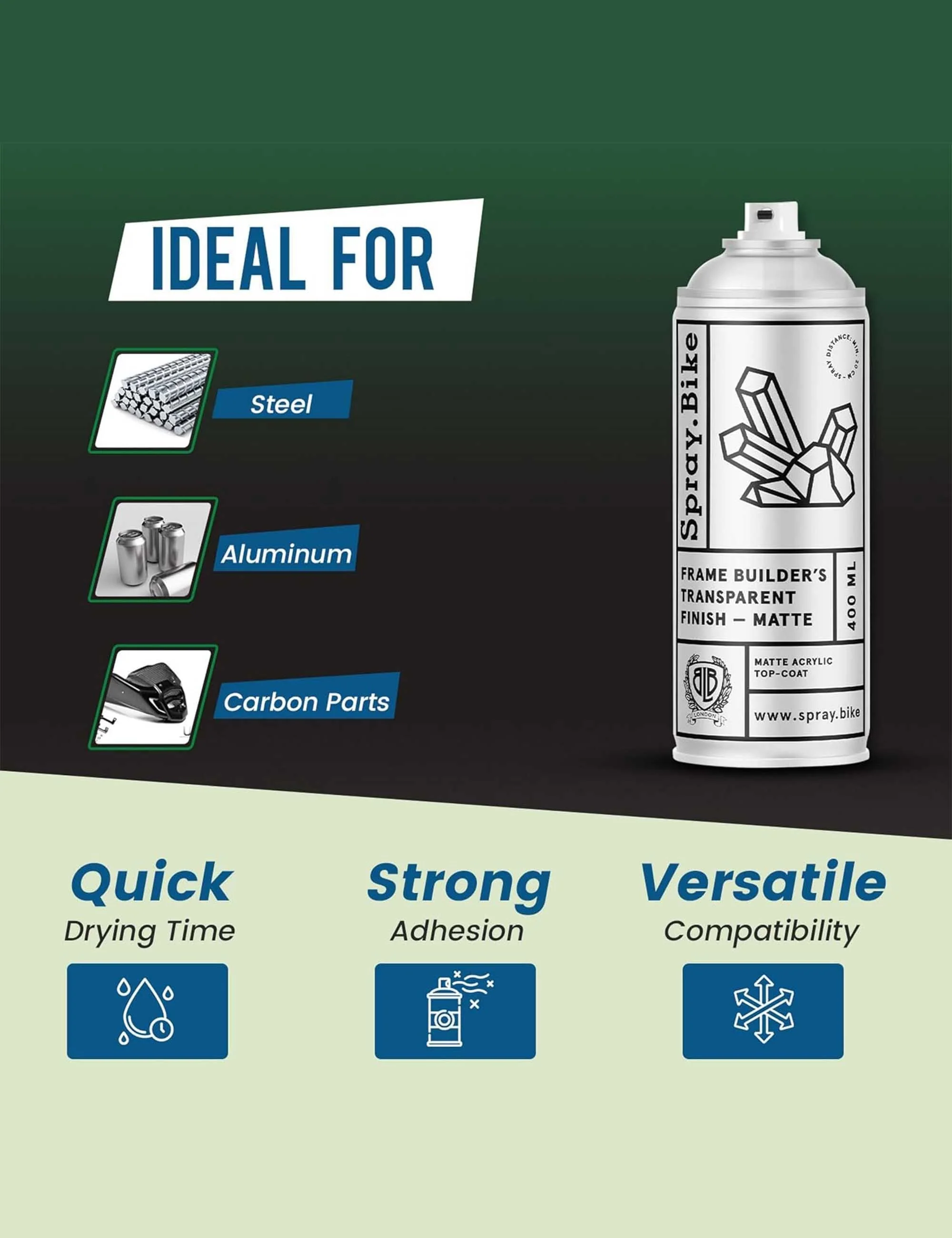 Spray Frame Builder's Transparent Finish 400ml - Satin/Gloss - Image 3