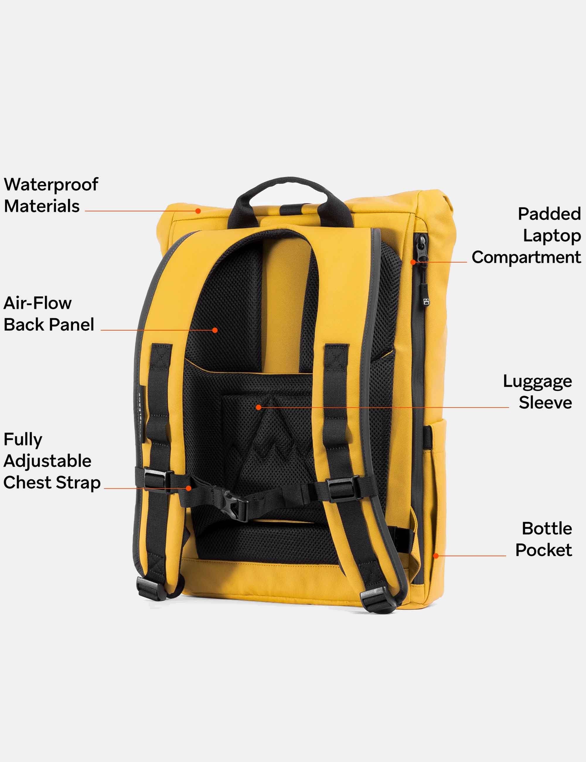 The Roll Top Backpack 15L - Yellow - Image 7