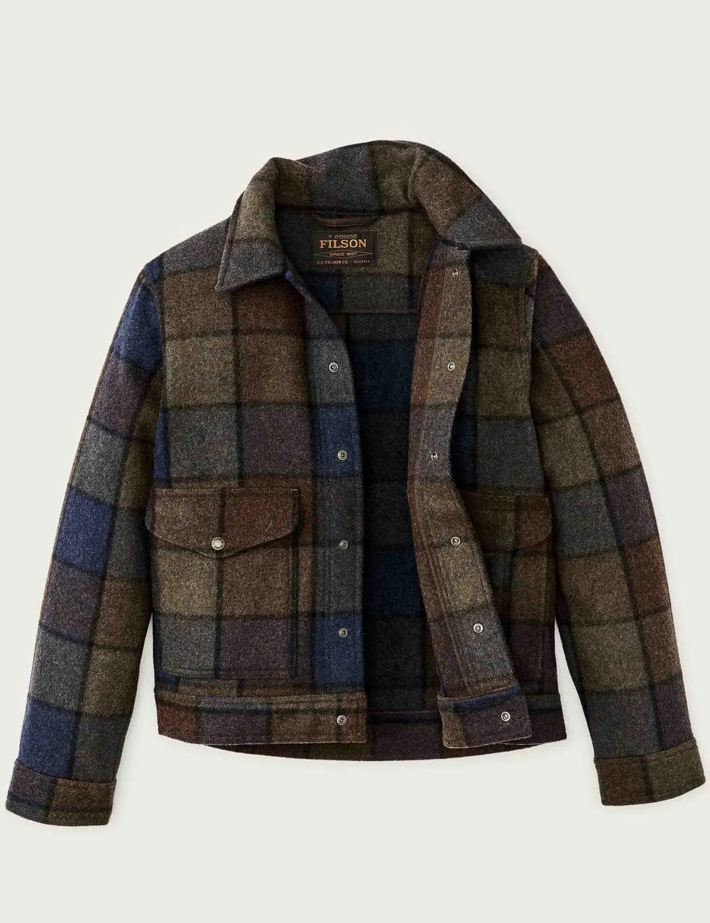 TEST Mackinaw Wool Work Jacket - Blue/Brown/Gray Plaid (2) - Image 4