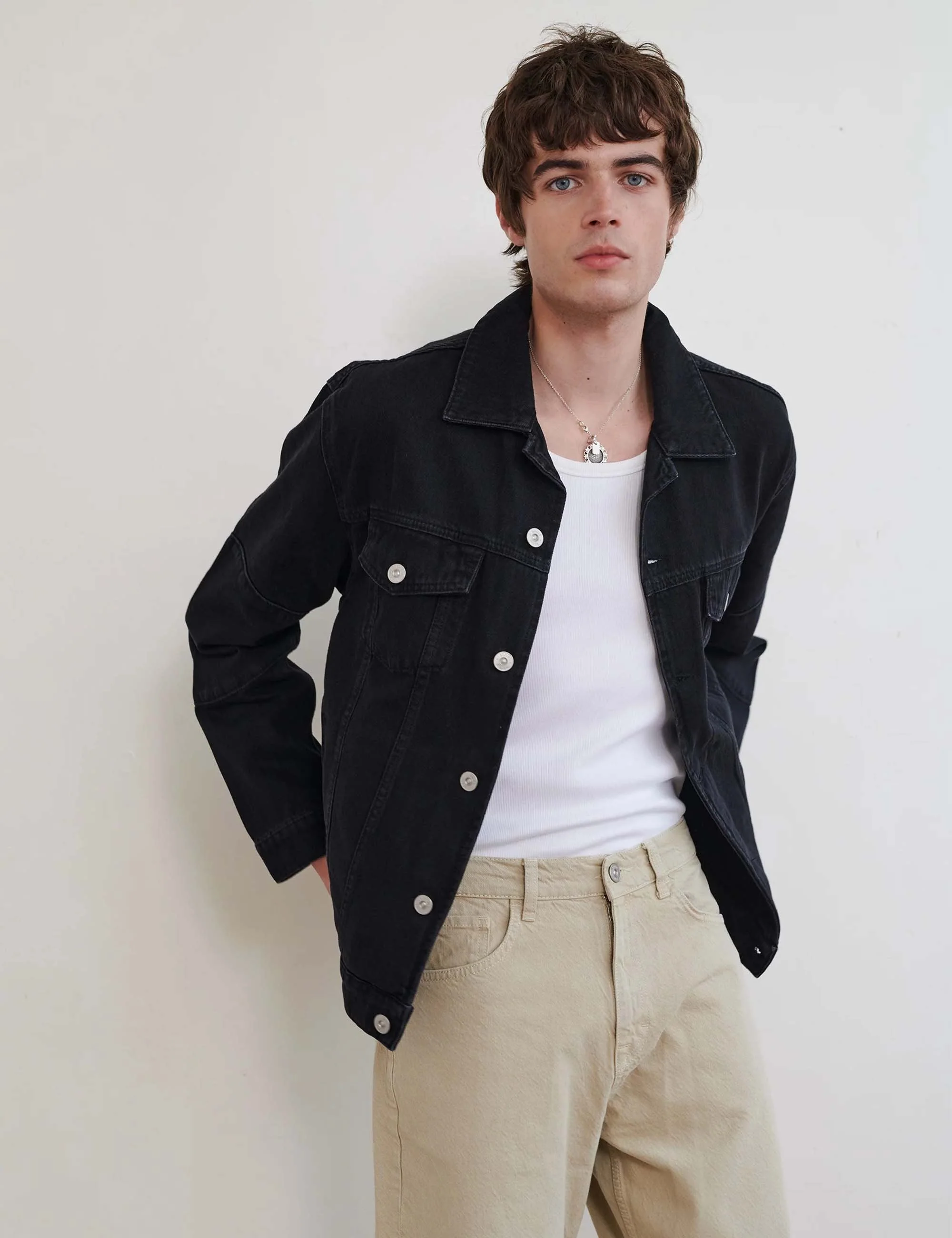 Revere Denim Jacket - Black - Image 2