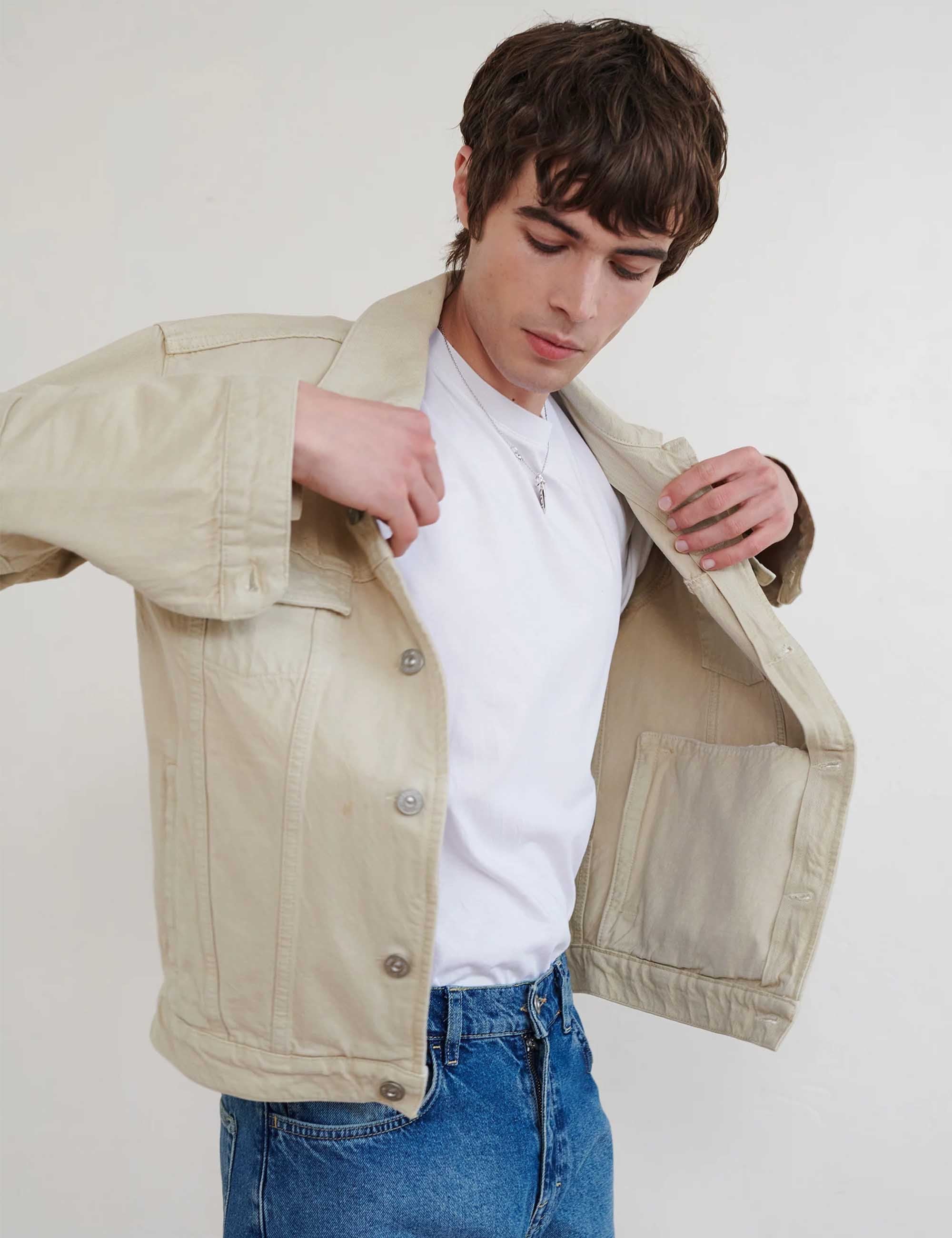 Revere Denim Jacket - Stone - Image 3