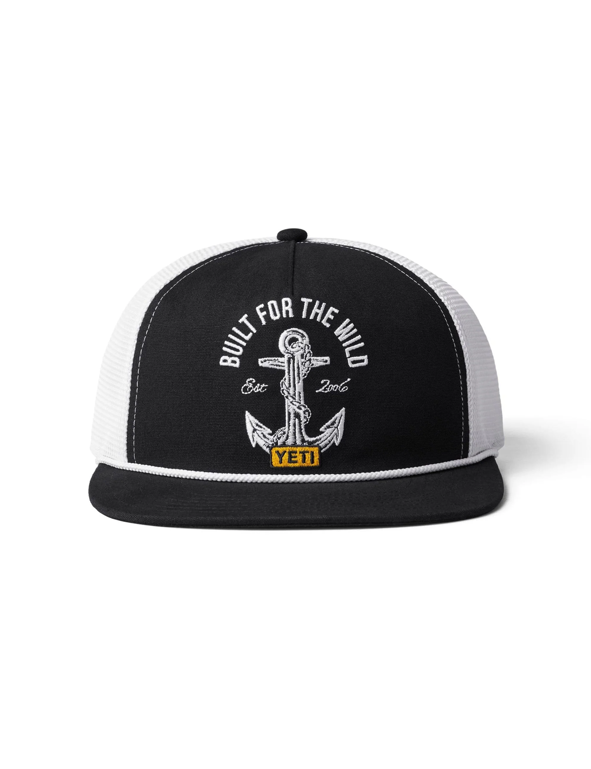 Open Seas Rope Flat Brim Hat - Black