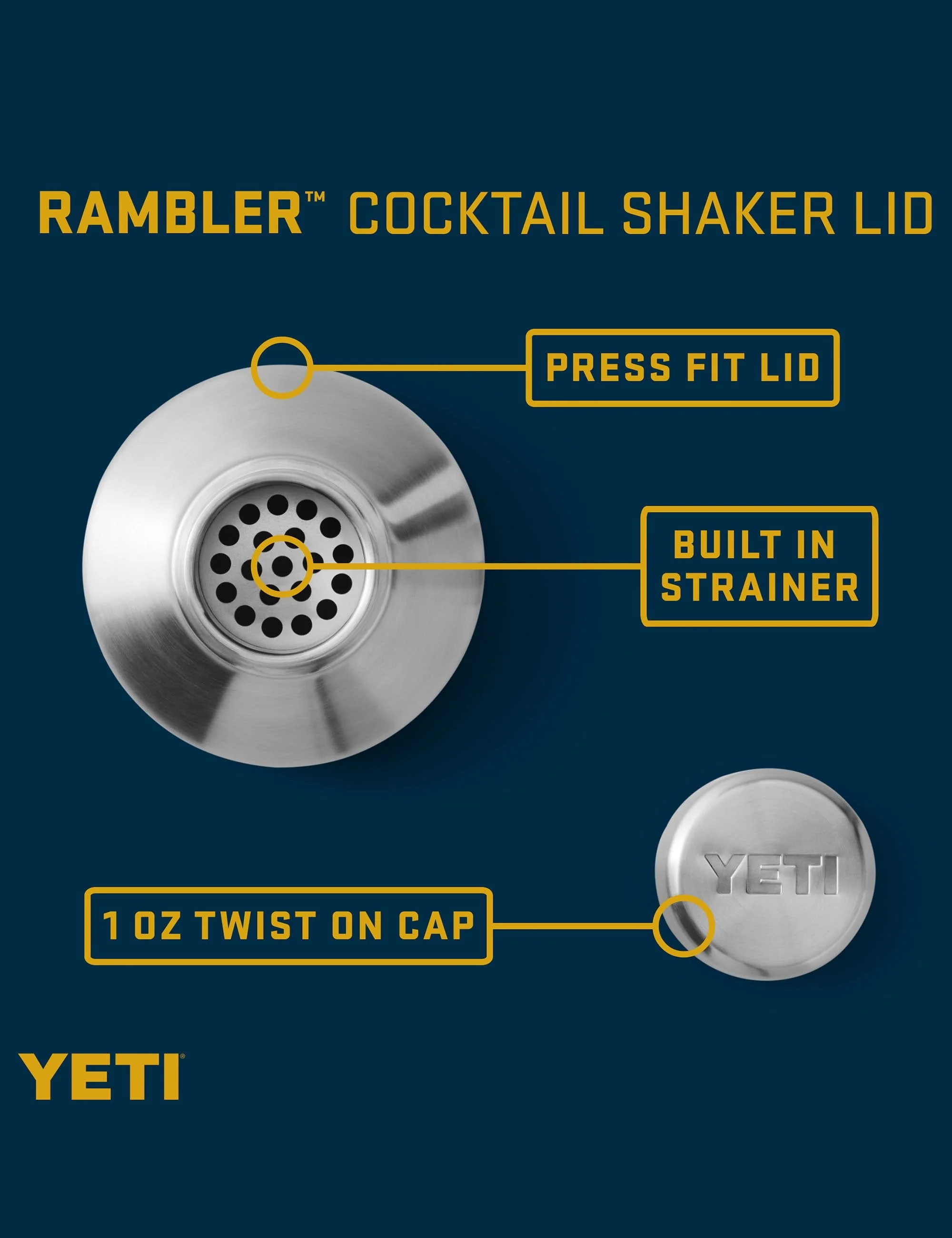 Rambler Cocktail Shaker 20oz (591ml) - White - Image 6